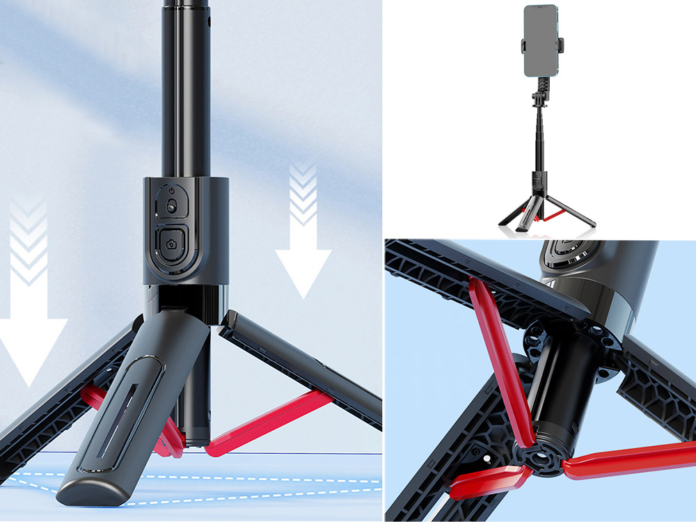 Asmenukių lazdas su trikoju ir bluetooth valdikliu, 90 cm