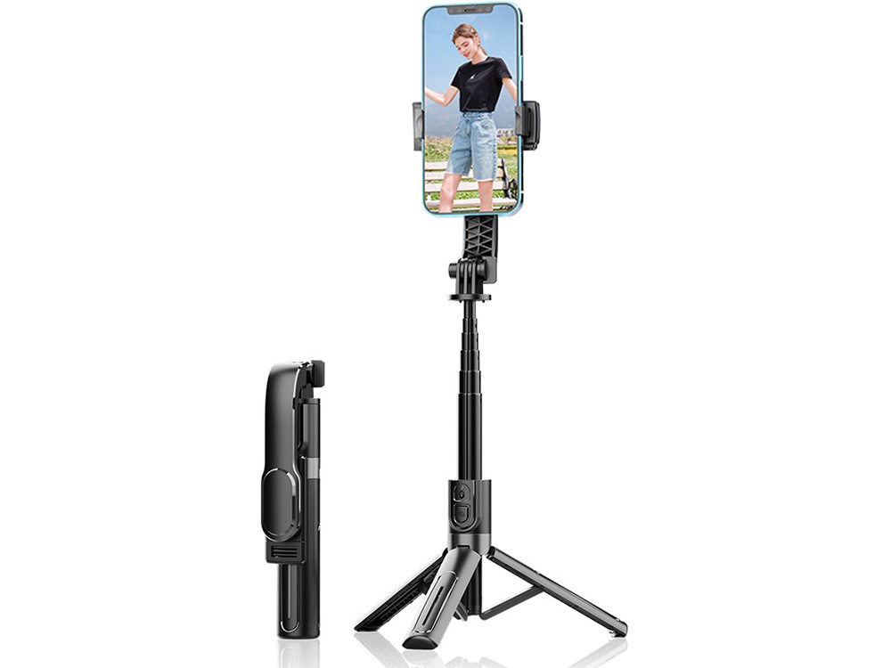 Asmenukių lazdas su trikoju ir bluetooth valdikliu, 90 cm