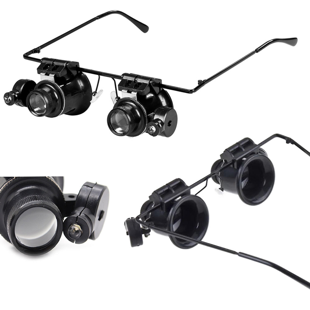 Didinamasis laikrodininko stiklas su led apšvietimu 20x 15 mm