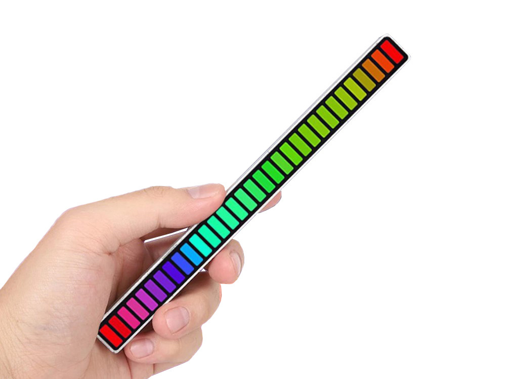 Led šviesos juosta su garso reakcija, rgb, 181x16x18 mm