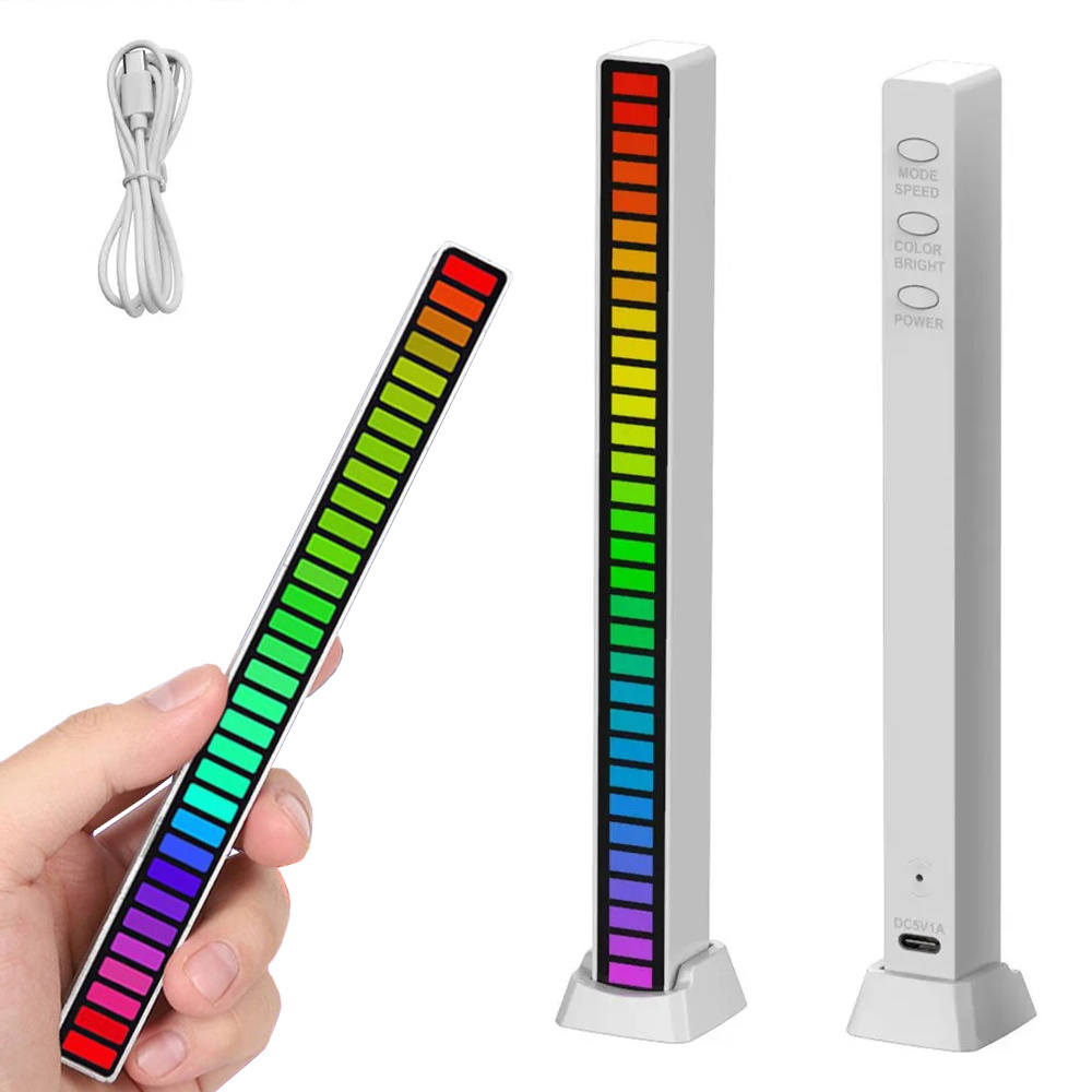 Led šviesos juosta su garso reakcija, rgb, 181x16x18 mm