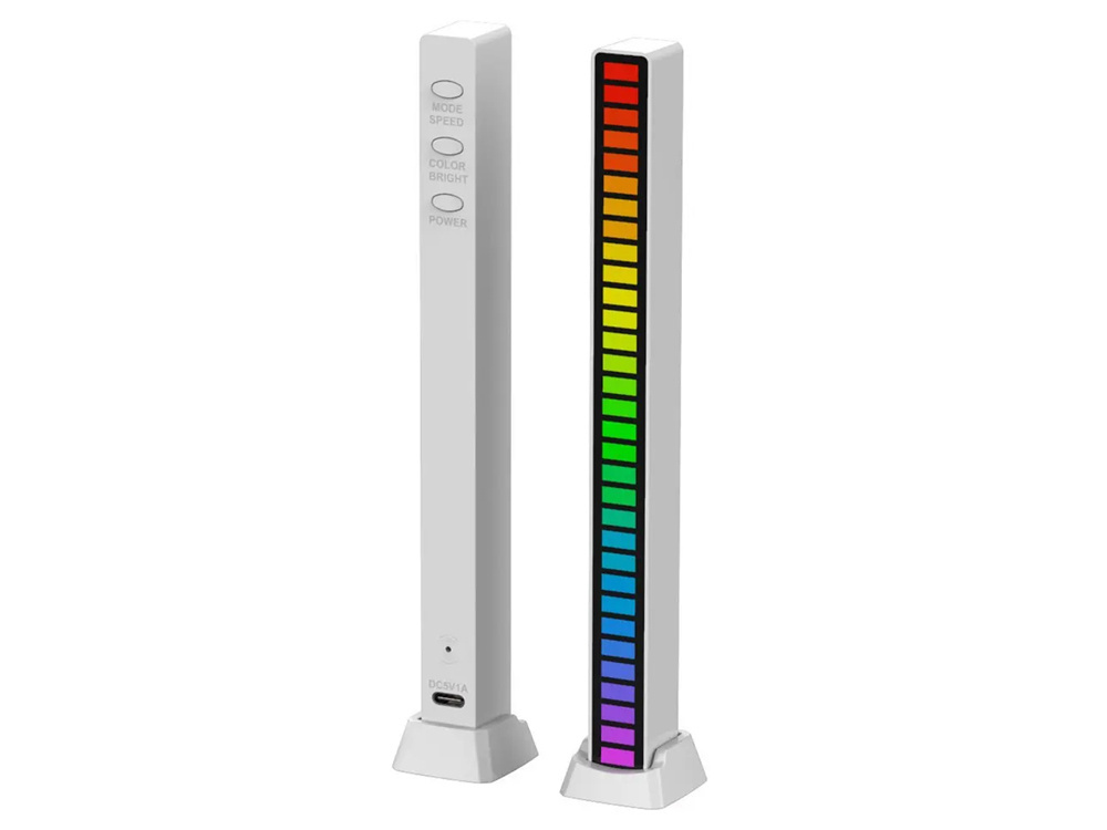 Led šviesos juosta su garso reakcija, rgb, 181x16x18 mm