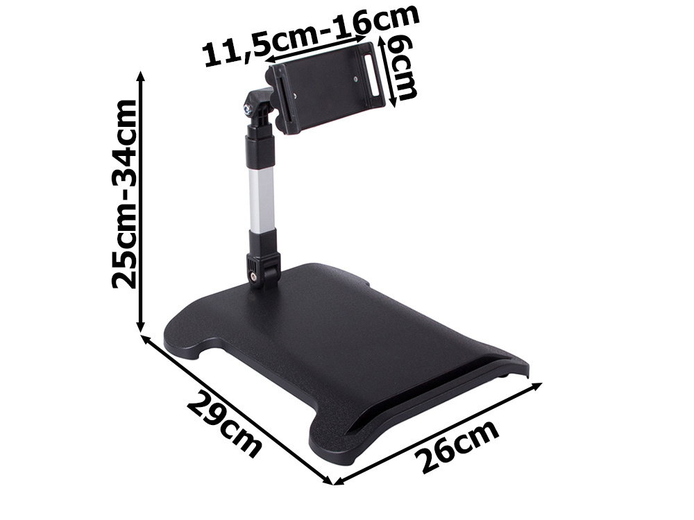 Telefonų ir planšetinių kompiuterių stovas, 25-34 cm