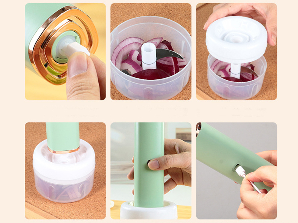 Elektrinis maisto smulkintuvas su usb įkrovimu, 30w, 200 ml