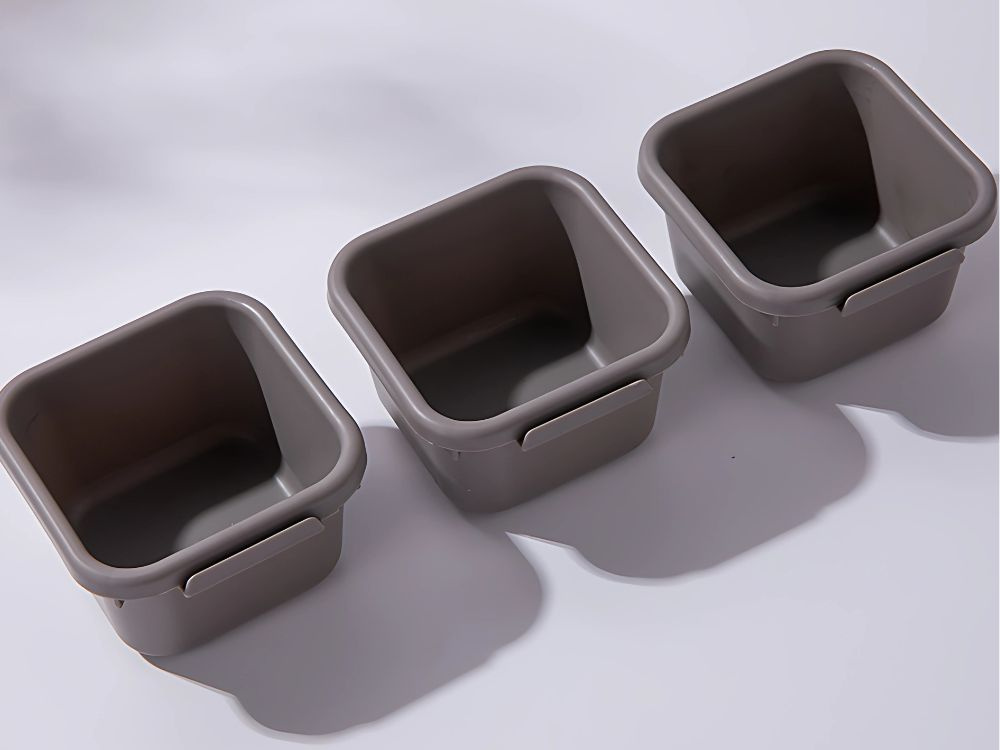 Plastikiniai organizatoriai įvairių dydžių, 8 vnt., pilki