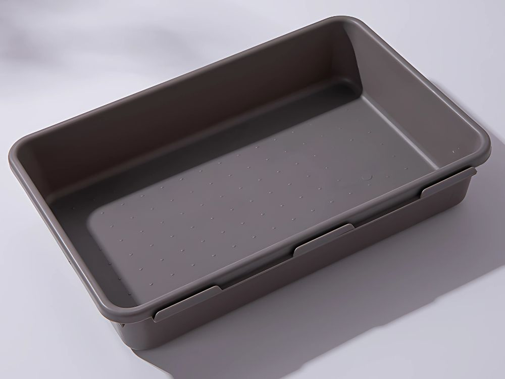 Plastikiniai organizatoriai įvairių dydžių, 8 vnt., pilki