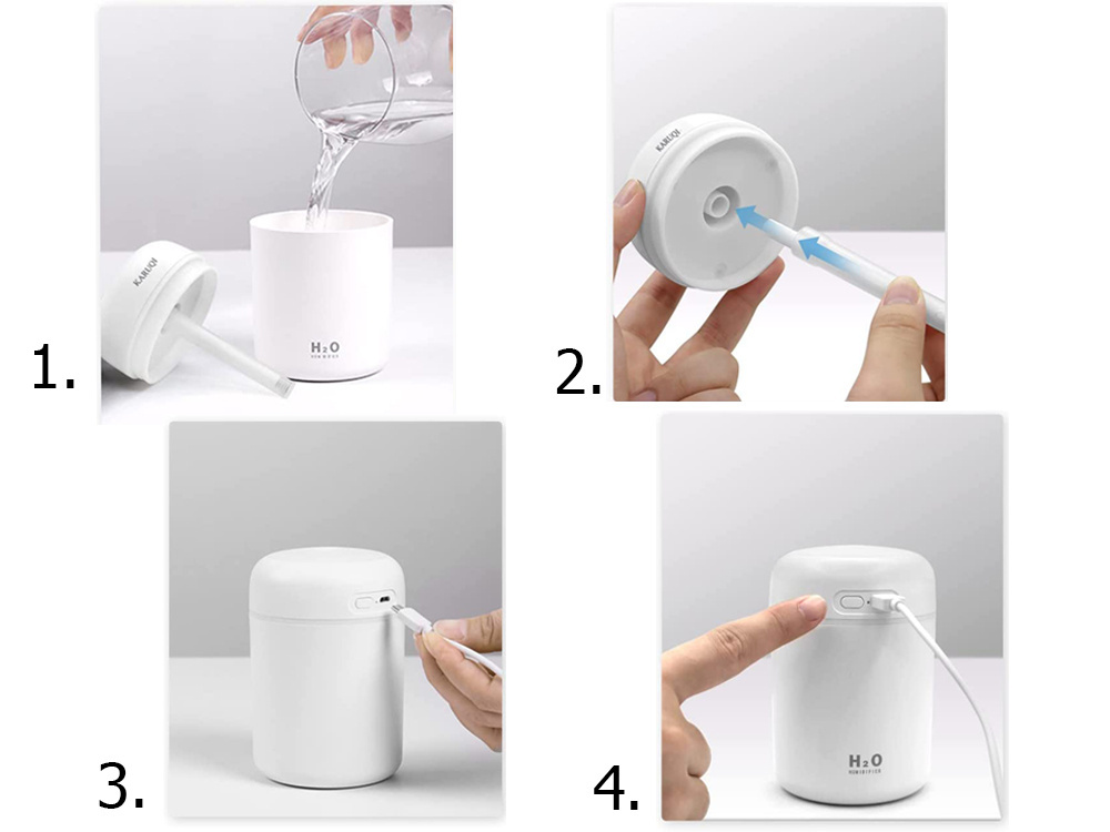 Oro drėkintuvas su aromaterapijos funkcija, 300 ml, usb 3