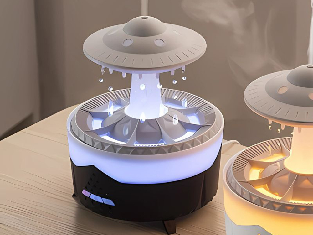 Oro drėkintuvas su led apšvietimu, 350 ml, juodas 2