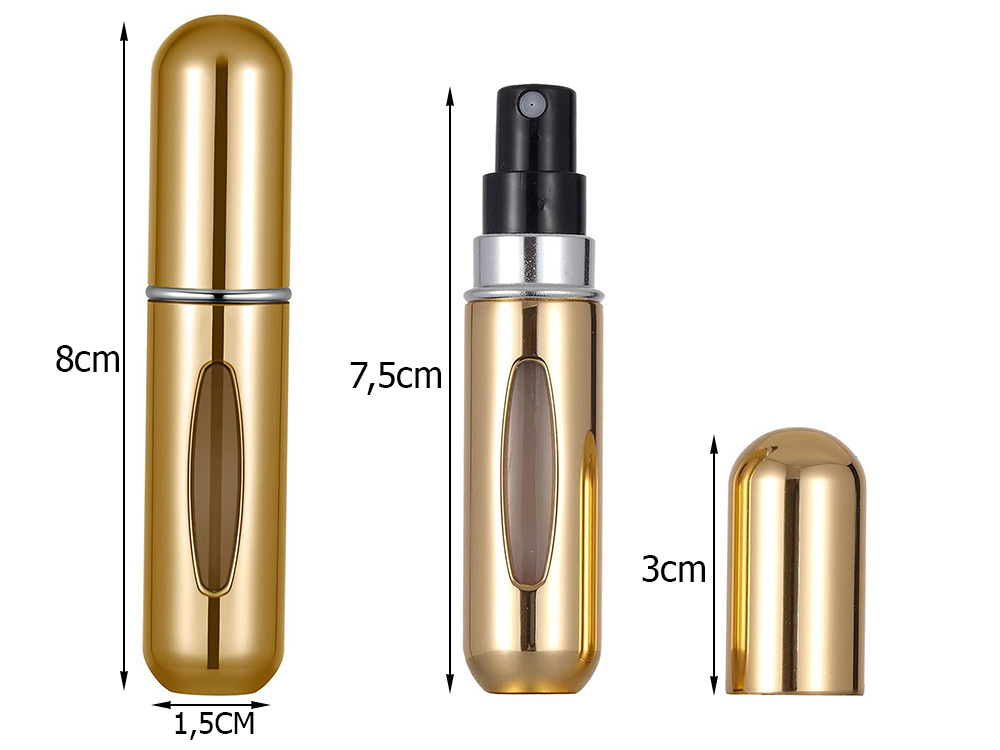 Kvepalų purkštuvas 5 ml, auksinis