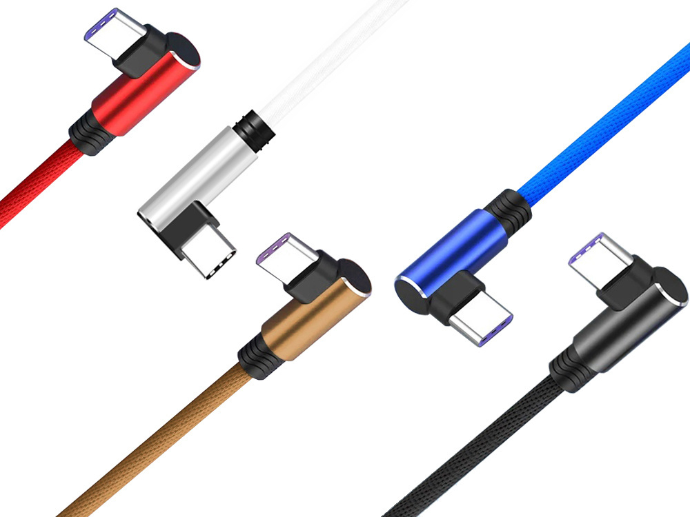 Usb-c laidas su 90° jungtimi 1m