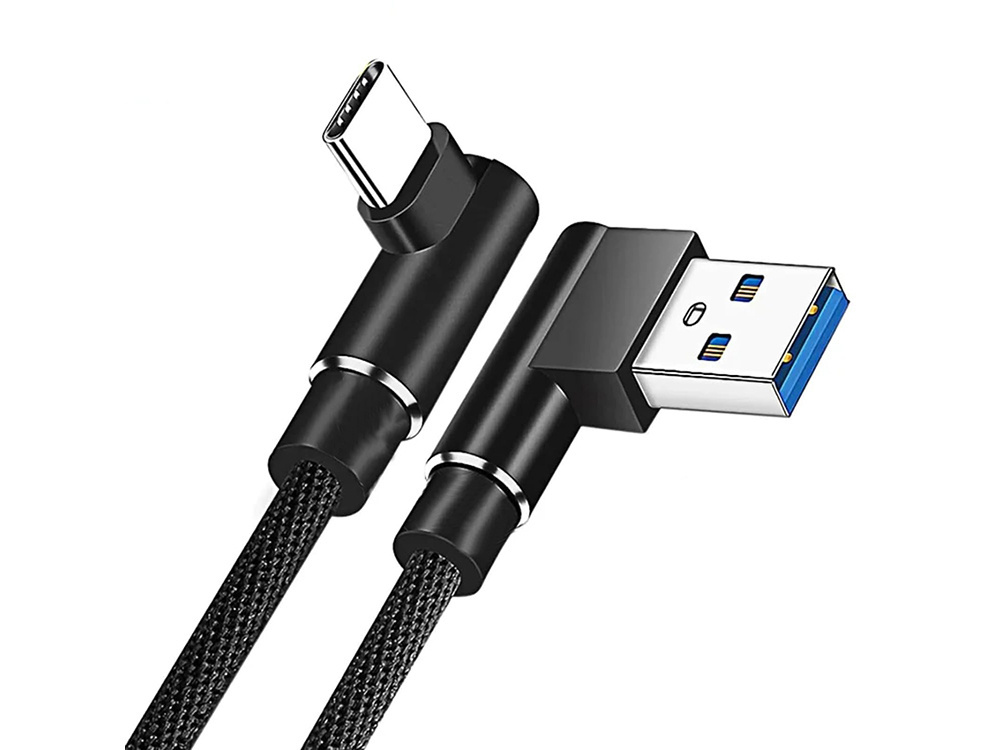 Usb-c laidas su 90° jungtimi 1m