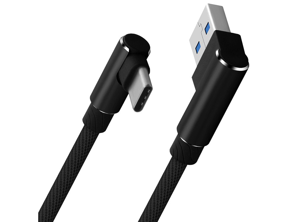Usb-c laidas su 90° jungtimi 1m