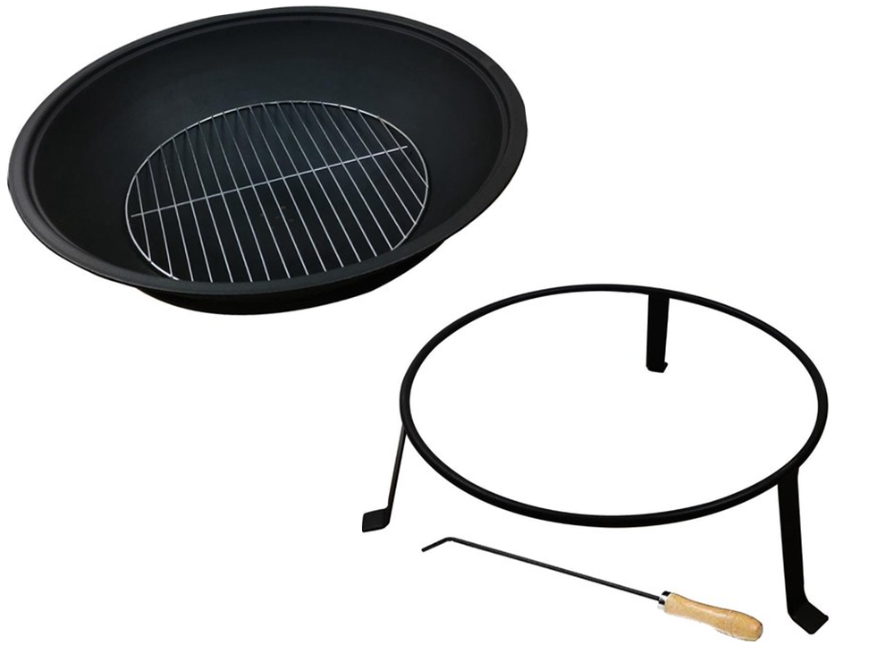 Lauko židinys su stovu ir grotelėmis, 55 cm