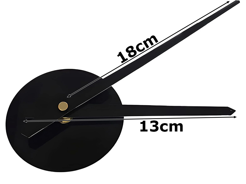 Didelis 3d sieninis laikrodis su lipdukais, 130 cm, juodas