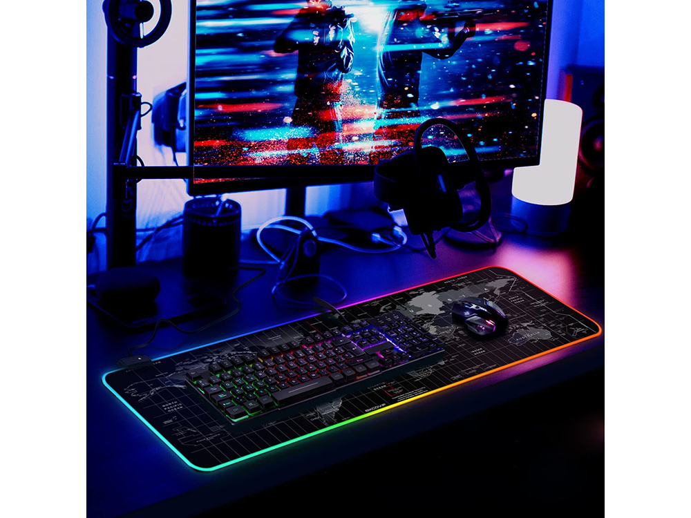 Žaidimų kilimėlis pelės su led apšvietimu, xxxl, 90x40 cm