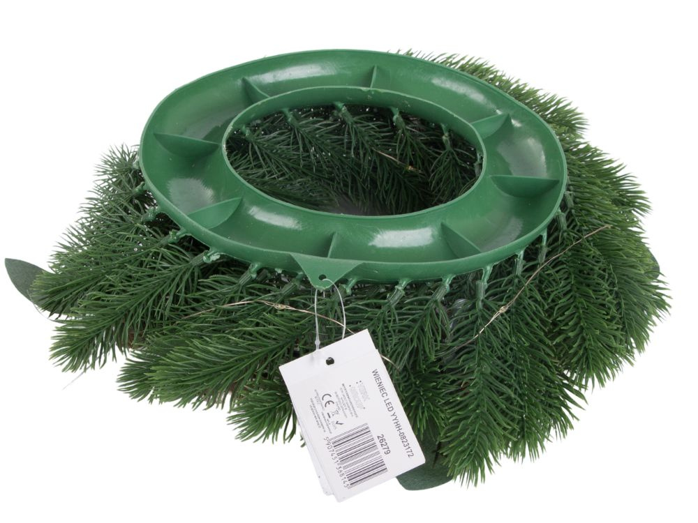 Kalėdinis led vainikas su dekoracijomis, 20 cm