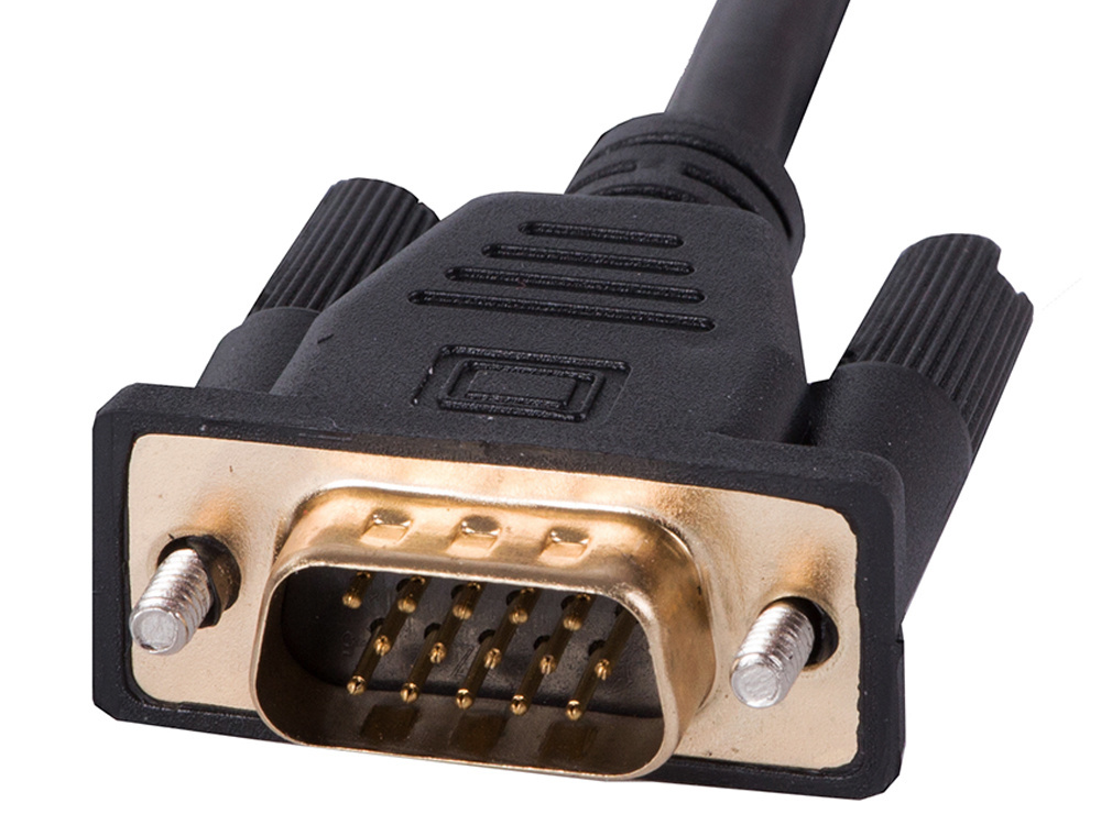 Hdmi į vga kabelis 2m su auksiniais jungikliais