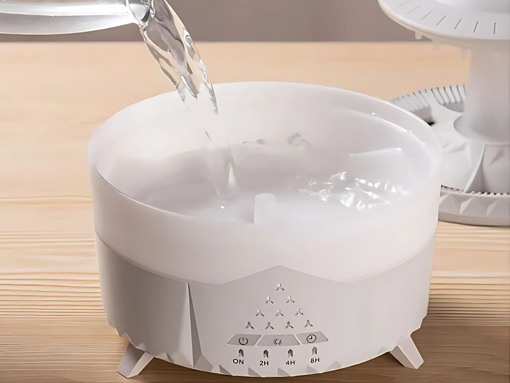 Oro drėkintuvas su aromaterapija ir led apšvietimu, 350 ml, baltas 3