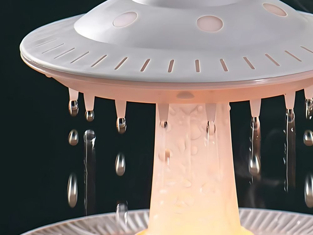 Oro drėkintuvas su aromaterapija ir led apšvietimu, 350 ml, baltas