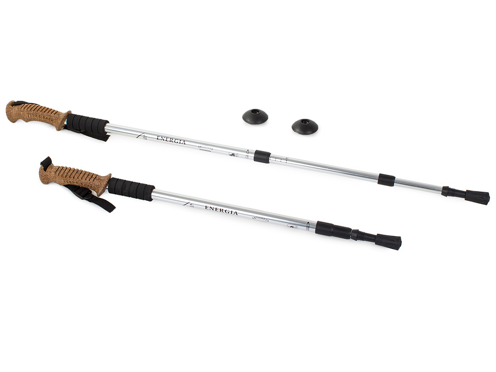 Teleskopinė nordic walking lazda su kamštine rankena, 135 cm