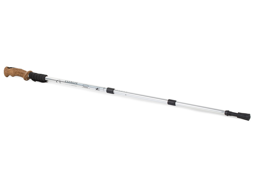 Teleskopinė nordic walking lazda su kamštine rankena, 135 cm