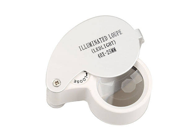 Kišeninė juvelyrinė lupa su led, 40x, 25 mm