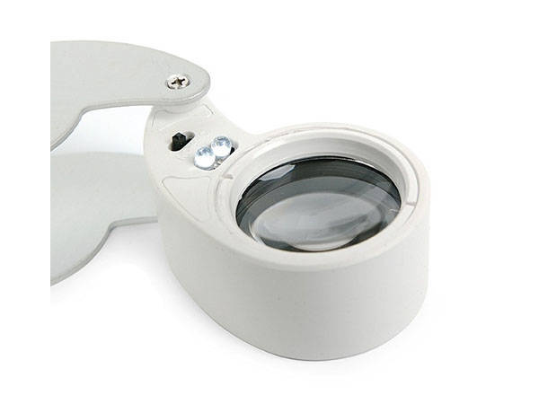 Kišeninė juvelyrinė lupa su led, 40x, 25 mm