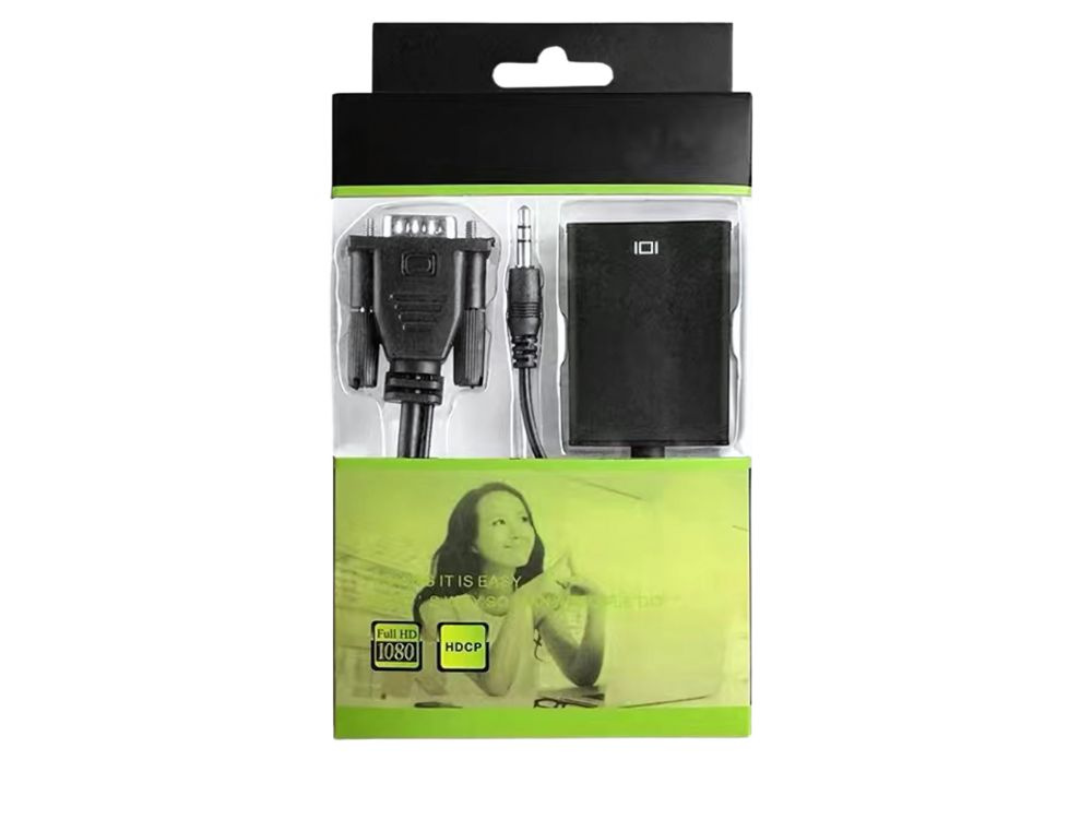 Adapteris vga-hdmi su 3.5 mm ir usb jungtimis, 25 cm