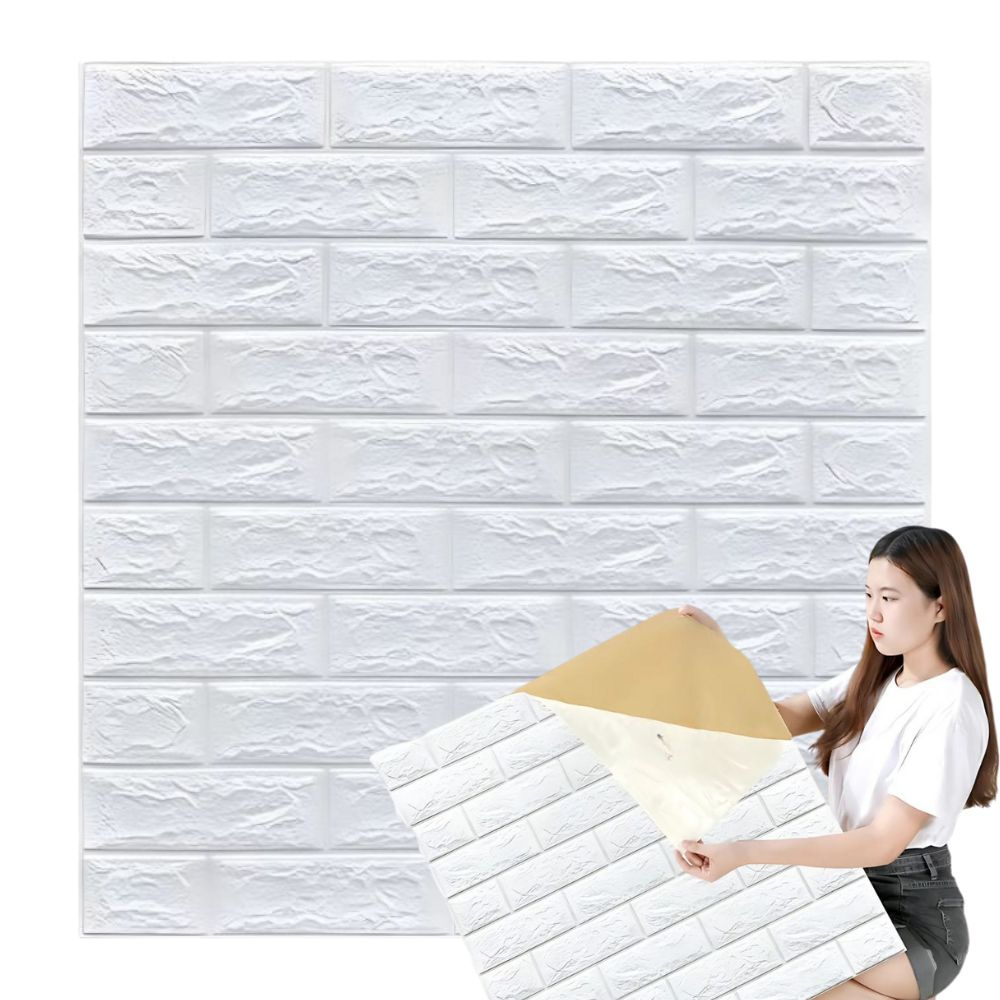 Sieninis 3d baltas lipdukas 70x77 cm