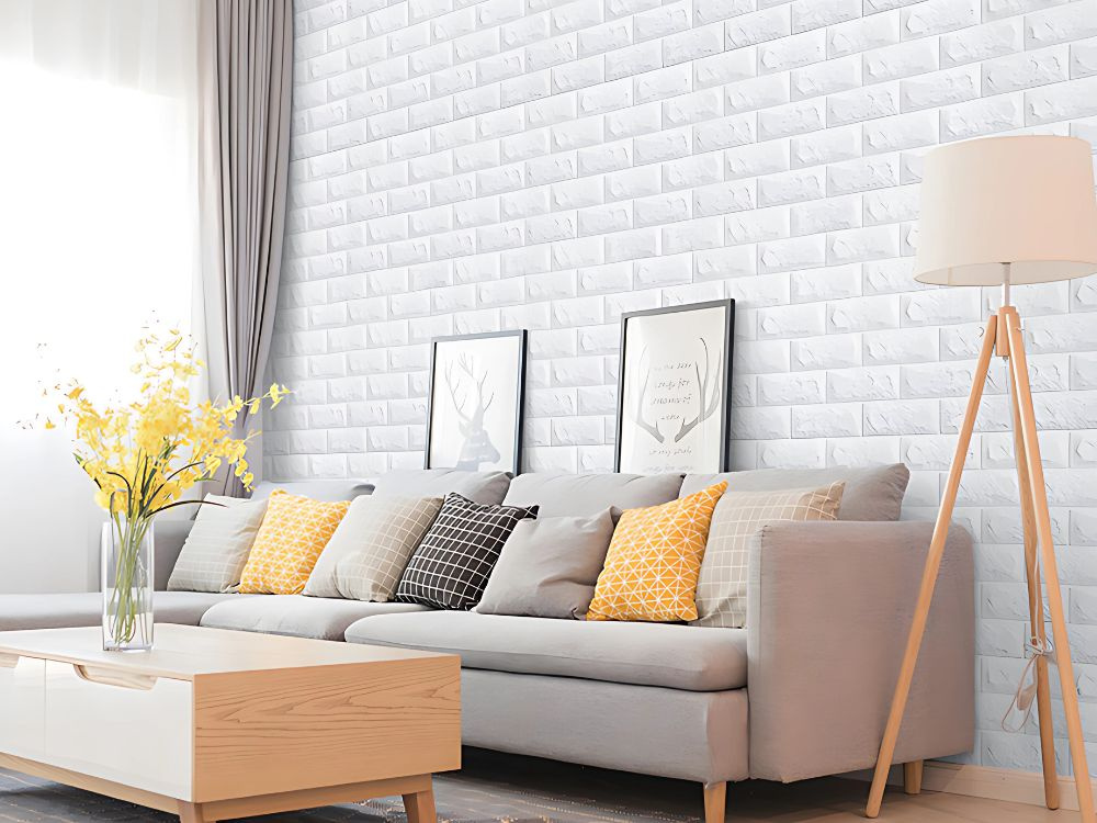 Sieninis 3d baltas lipdukas 70x77 cm