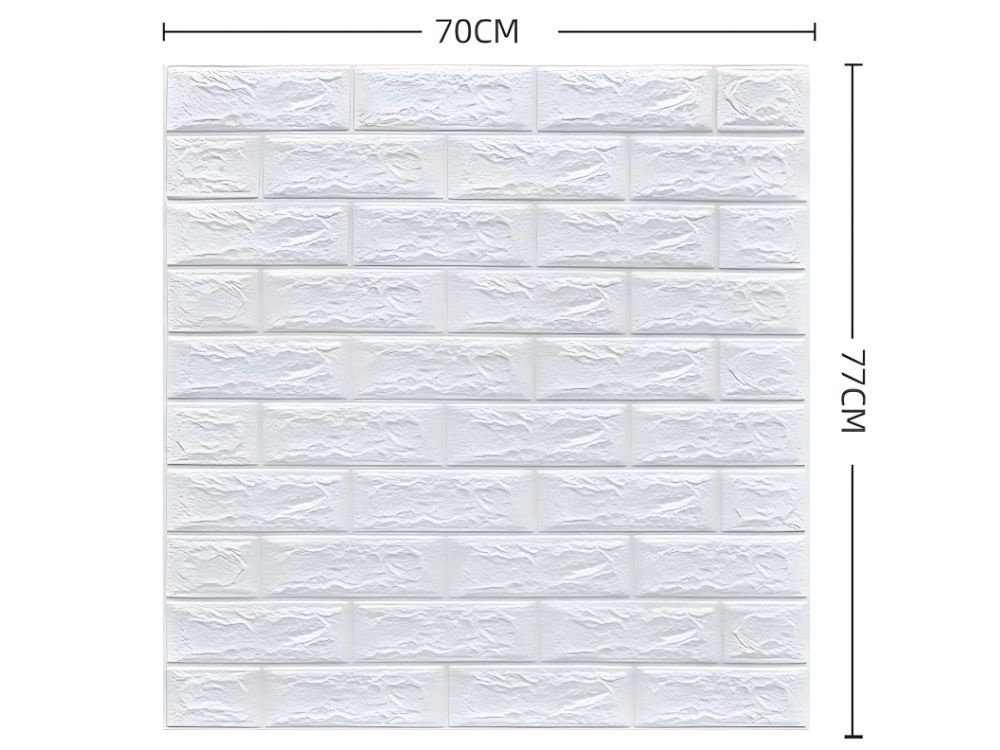 Sieninis 3d baltas lipdukas 70x77 cm
