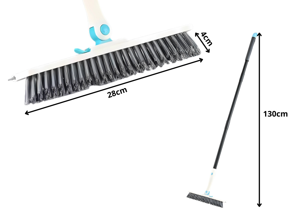 Grindų valymo šepetys su vandens nuėmėju 2in1, 130 cm