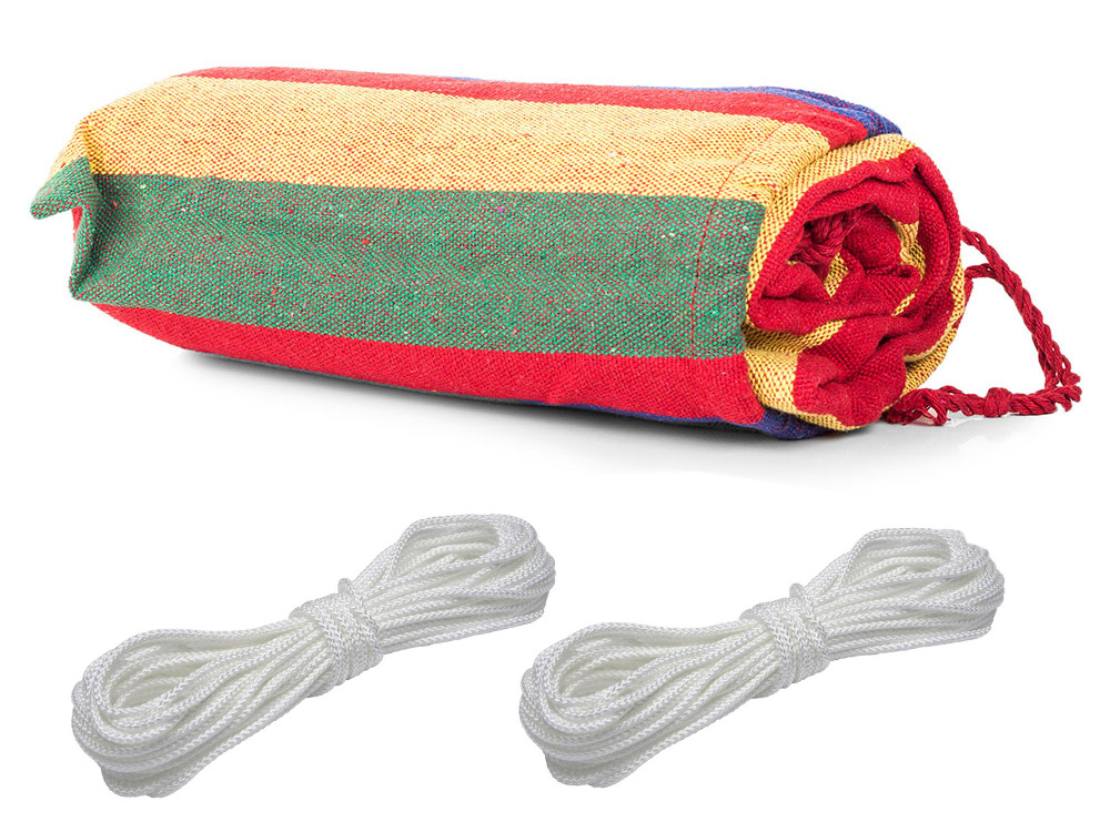 Vienvietis hamakas su dryžiais 200x80 cm su dėklu
