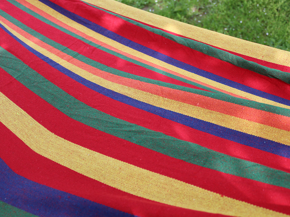 Vienvietis hamakas su dryžiais 200x80 cm su dėklu