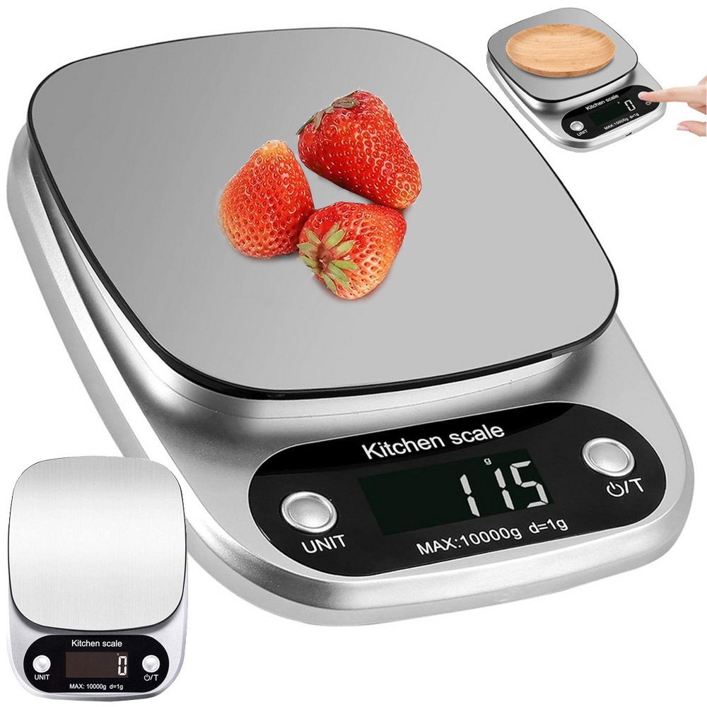 Virtuvinės svarstyklės lcd, iki 10 kg, 1 g tikslumas
