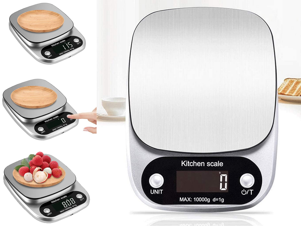 Virtuvinės svarstyklės lcd, iki 10 kg, 1 g tikslumas