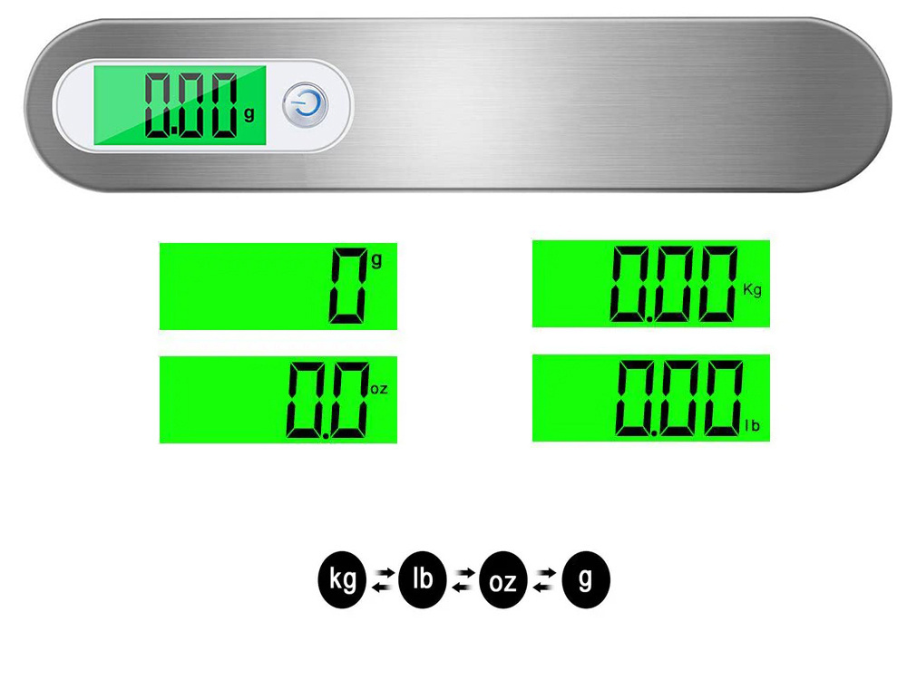 Bagažo svarstyklės 50kg su lcd ekranu