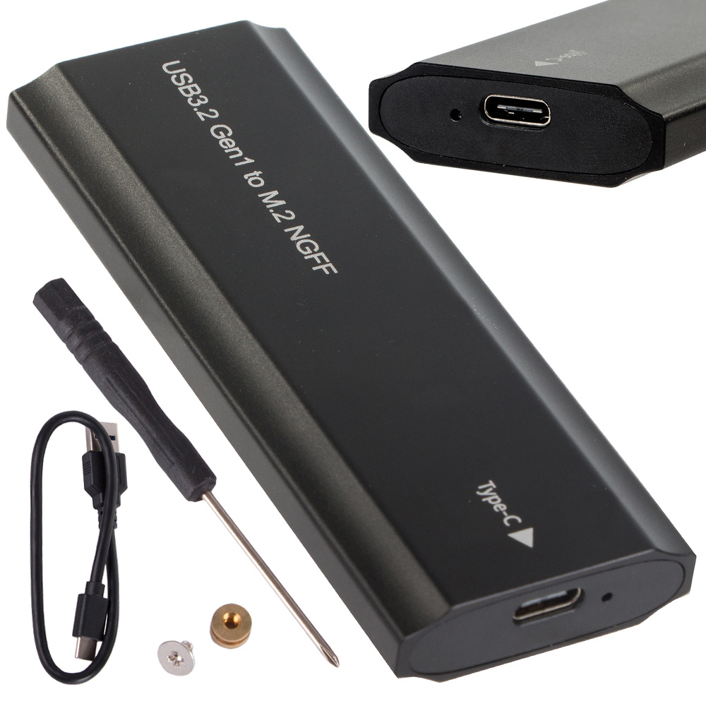 Dėklas diskui m.2 sata ngff usb 3.1 su usb-c jungtimi