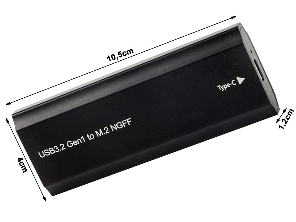 Dėklas diskui m.2 sata ngff usb 3.1 su usb-c jungtimi