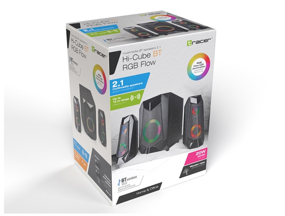 Garsiakalbis Tracer Hi-Cube RGB Flow 46497, juoda