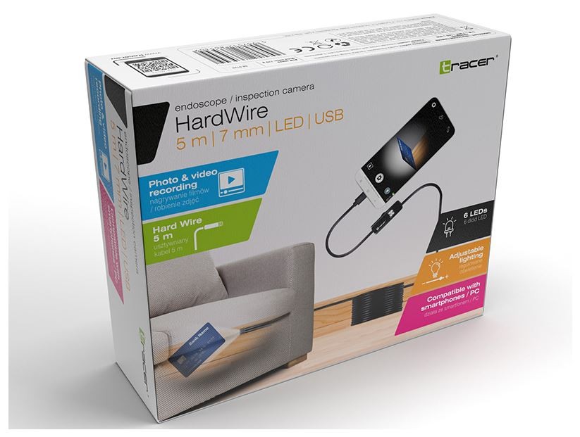 Vaizdo kamera Tracer 46629 HardWIre 5m/7mm USB (TRAKAM46629)