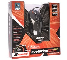 Žaidimų pelė a4 tech x-710bk, juoda