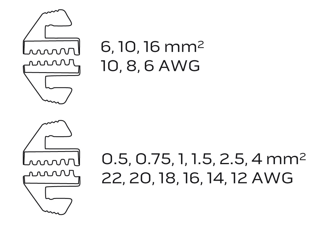 Neo zaciskarka końcówek tulejkowych 0,5-16mm (01-506)