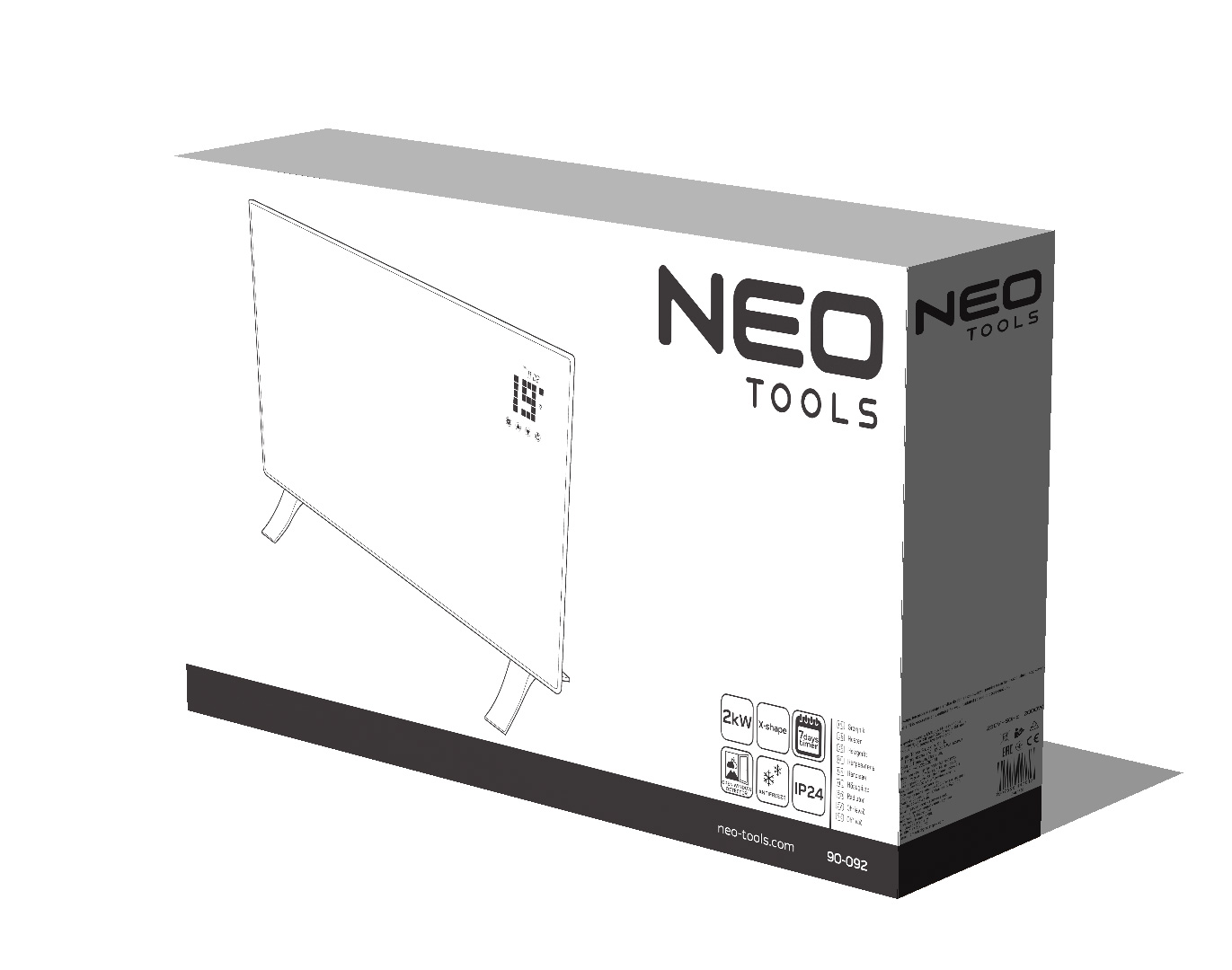 Elektrinis konvektorinis šildytuvas NEO TOOLS 90-092, 2000W