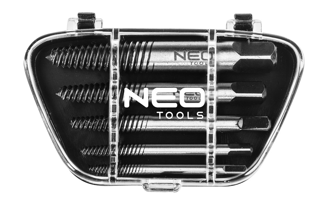 Nulaužtų varžtų ištraukiklių rinkinys neo, m3 - m18, 5 vnt