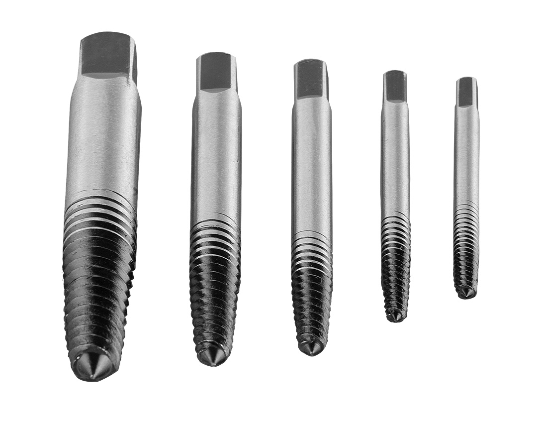 Nulaužtų varžtų ištraukiklių rinkinys neo, m3 - m18, 5 vnt