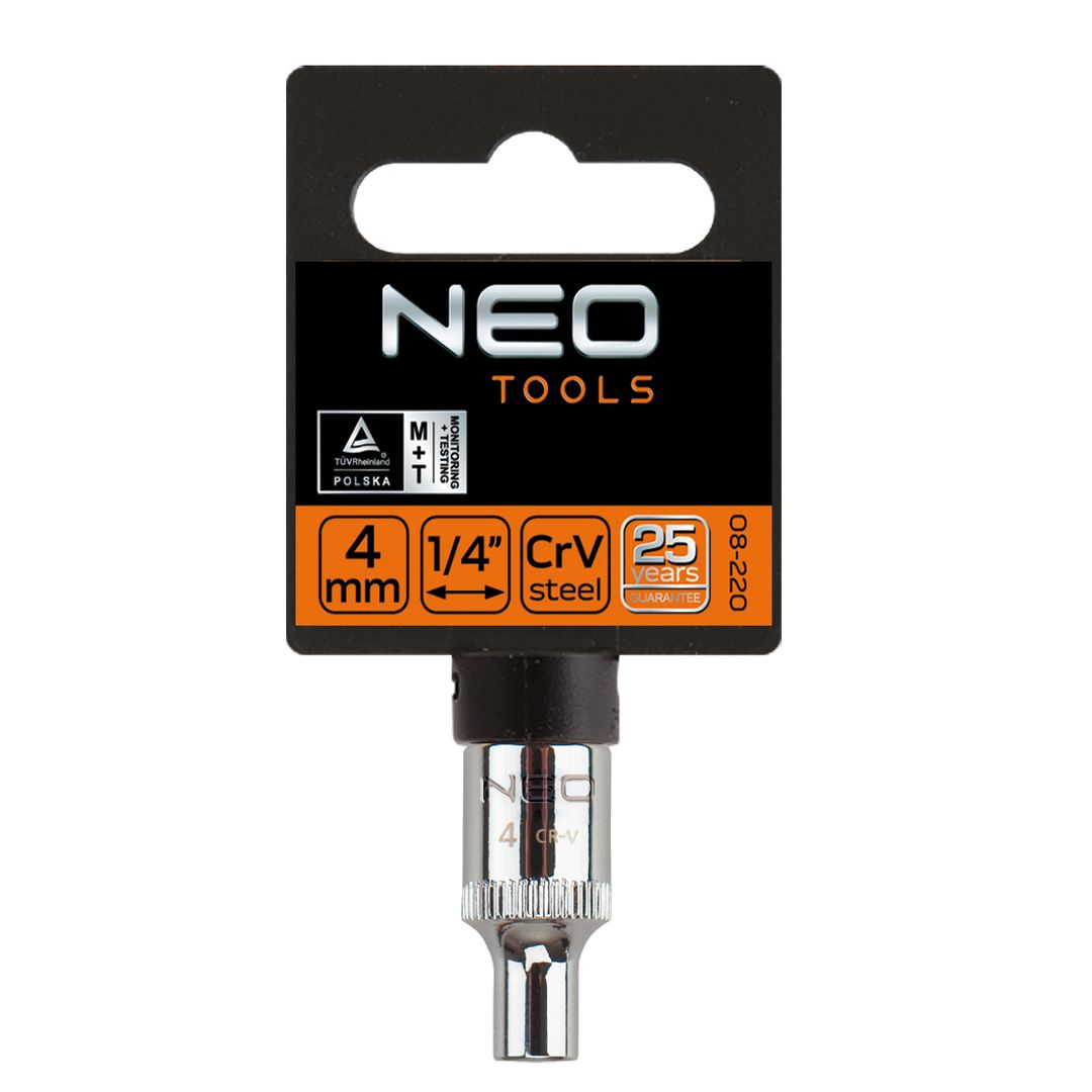 Neo 1/4 colio 7 mm superlock šešiakampis lizdas 08-225