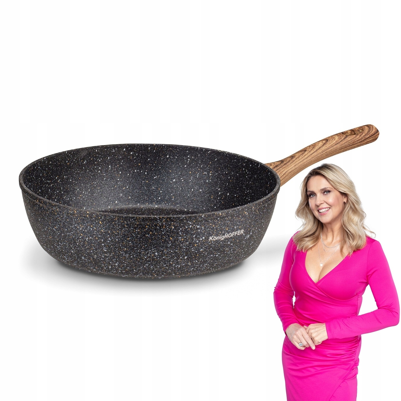 Giluminė keptuvė konighoffer pescado padengta granito danga - ⌀28 cm
