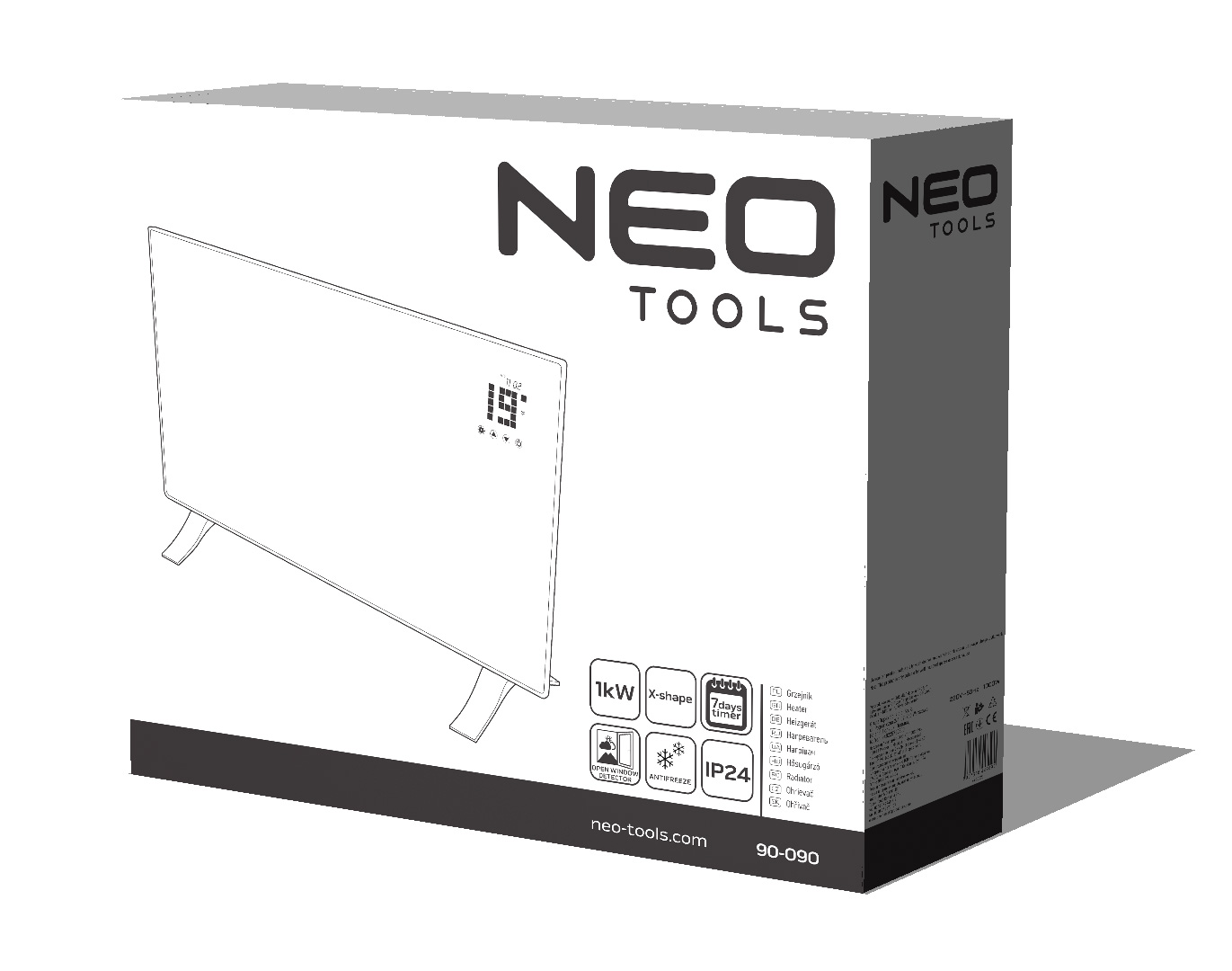 Elektrinis konvektorinis šildytuvas NEO TOOLS 90-090, 1000W