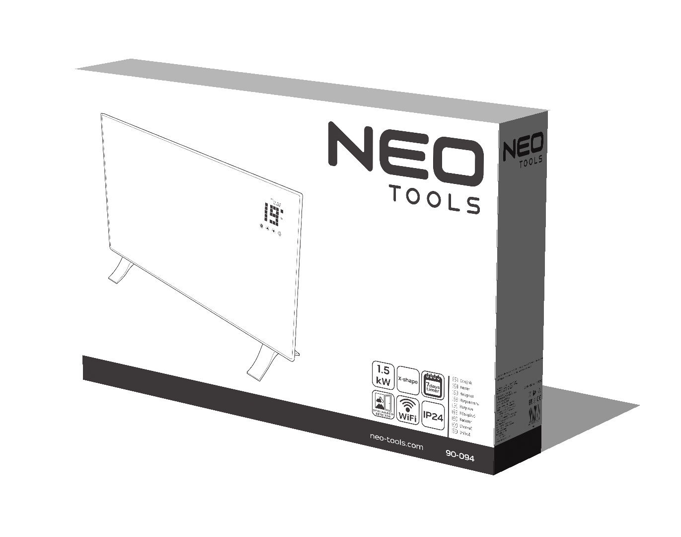 Elektrinis konvektorinis šildytuvas NEO TOOLS WIFI 90-094, 1500W